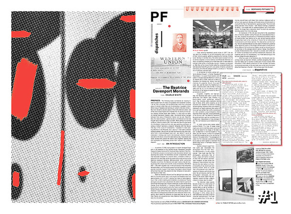 Public Fiction, Dispatch #1, 2013, comprised of Faits Divers; artwork by Bernard Piffaretti; Charlie white, Subject: Beatrice Davenport Morands, From: Charlie White; Andrew Berardini, Hue: Red, Shade: Maroon, Hex:#8000000, The Standard Book of Color. Courtesy Public Fiction.