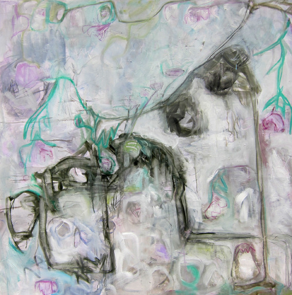 When We Were Small Trixie Pitts 2012 Oil, Graphite on Canvas 48 x 48 inches
