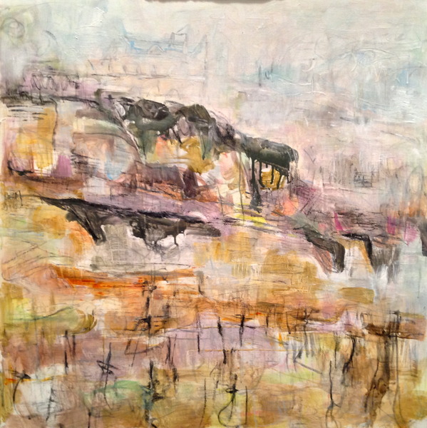 Winter, Haute Côte de Nuits 2013 Acrylic, Graphite on Canvas, 36 x 36 inches