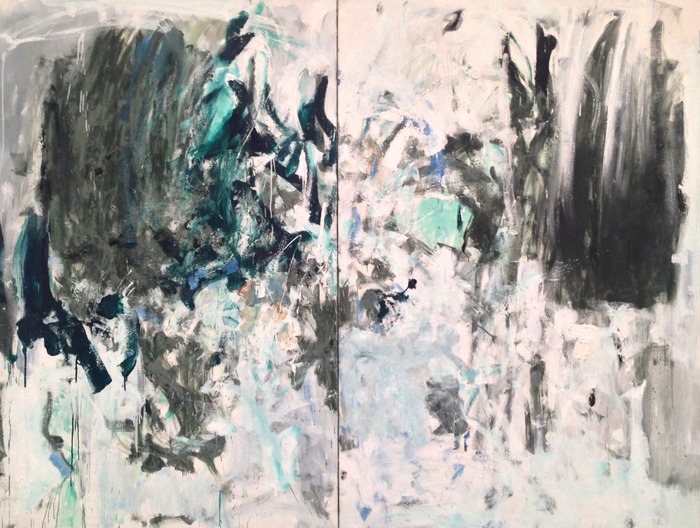 Joan Mitchell Cypress (Diptych) 1975 oil on canvas diptych 76 3/4 x 102 inches