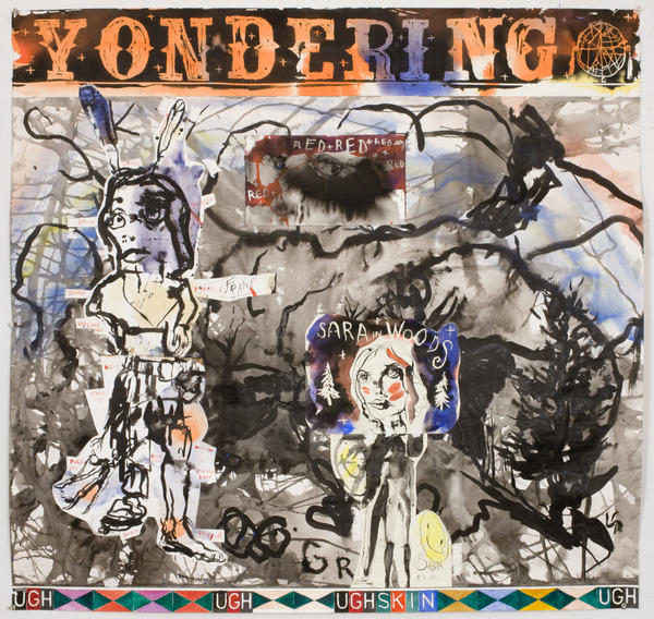 Brad Kahlhamer, Yondering, 2010, collage on paper, 43 x 45 inches