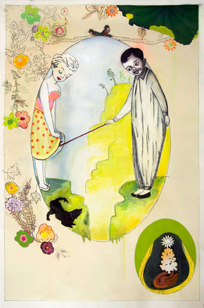Phyllis Bramson, Little Sentimental Diversions, 2009, mixed media and collage on paper, 54 x 36 inches