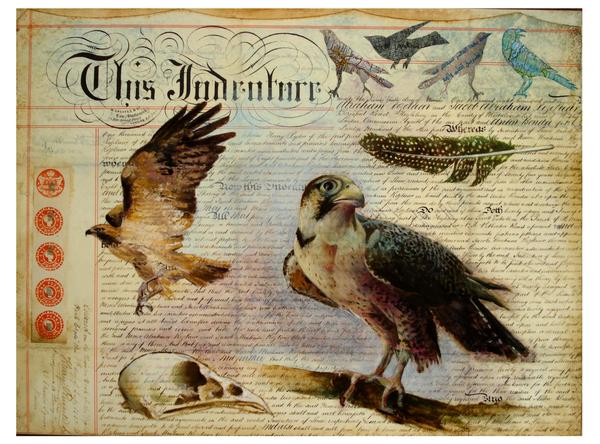 Oil & mixed media on vellum document