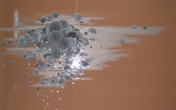 Alison_foshee__smashing_brie__labels__graphite__stikers__and_canvas_on_panel__43x73in