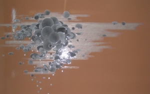 Alison_foshee__smashing_brie__labels__graphite__stikers__and_canvas_on_panel__43x73in