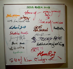 India-Korea 2008,Participating artists signature canvas