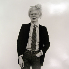 Andy Warhol in a vintage lady\'s hat,Paul Weiss