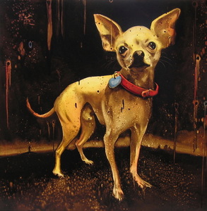 Chihuahua_in_the_nederlands__2007__edward_wilcox__bitumen_on_panel__48_x_48_inches