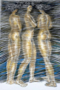Las_tres_gracias_que_el_tiempo_se__llevo___2_-_lithocoal_and_chalk_pastel_on_paper-__34_x_26_inches