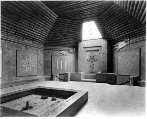 The musuem’s gallery in 1938. The sandpainting on the floor was created by a non-Indian artist, ,