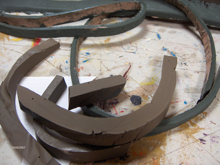 Paintings in Progress - Cutting Paint Strips,Christopher Lawrence Mercier
