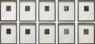 0-9 Set of 10 (ULAE 156-165), 1975,Jasper Johns