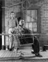 Brice and Crow on Porch, Buck Lick,Shelby Lee Adams