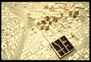 Model Downtown Dallas with Proposed Arts District,