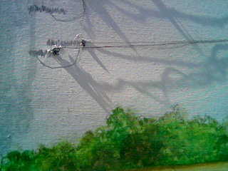 Leora Lutz, detail of plein air with thread,