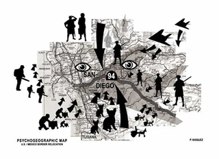 Psycho-Geographical Map, San Diego/Tijuana Border,Perry Vasquez