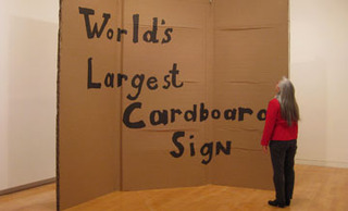 World’s Largest Cardboard Sign (installation view at The Aldrich Contemporary Art Museum, Ridgefield),Alejandro Diaz
