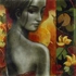 Lady_in_lotus_pond__24x24__acrylic_on_canvas