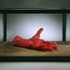 Louisebourgeois_hand_2001_redfabric_wood_glassandsteel_2