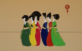 Kurdish women dancing,Hayv Kahraman