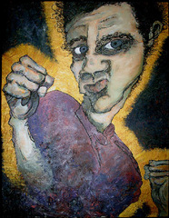 Self portrait with arms raised,Adam beebe
