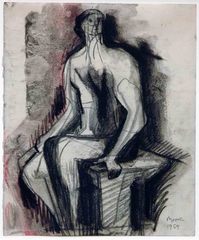  Seated Figure On Bench,Henry Moore