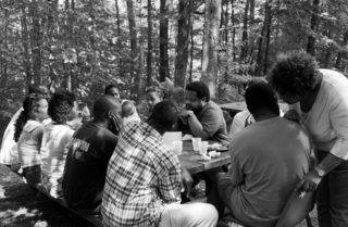 black lunch table,Heather Hart