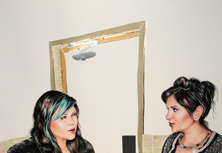 Cindi and Asma in the Ladies Room,Shizu Saldamando