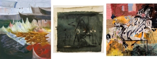 (left to right) Jesse Chapman,The Vat, 2007; Julia San Martin, untitled, 2008; Andy Piedilato, 76 and 3/4, 2009,