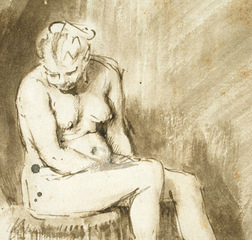 Seated Female Nude (detail),Rembrandt