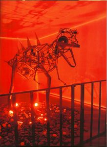 Jin_jiangbo__chinese_tyrannosaurus__multimedia_installation__600x250x100cm__2005