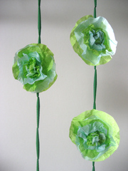 Beaded Curtain for Oscar Wilde (detail: paper beads andcarnations)  ,GENEVIEVE WALLER