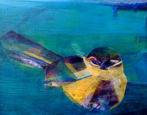 Artist_shiloratner_title_yellowbird_acrylicpaintoncanvas_8inchesx10inches