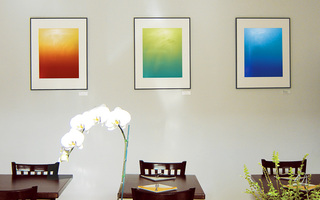 Gecko Gecko exhibition: Nebula, Surfacing, Glacial (L to R),Leila Singleton