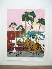 Broken Beach-Side Brick Wall and the Giant Yellow Geranium,Scoli Acosta