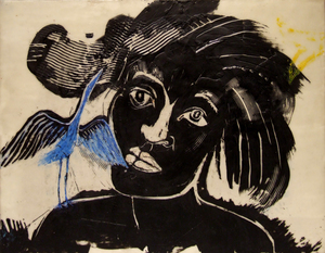 Woman_in_the_present__2008__oil__encaustic_on_wood__14x18_inches