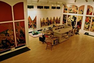Triptych works in progress,Masami Teraoka