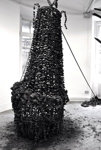 Neelova__nika__the_night_also_falls__charcoal__burnt_wood___rope_dimensions_variable_2010