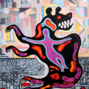 Painting_bear_hug_oil_on_canvas_24x30in_artslant-sales