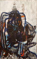 Untitled abstract expressionist oil,Deborah Remington (1935)