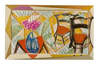 Walking Past Two Chairs,David Hockney