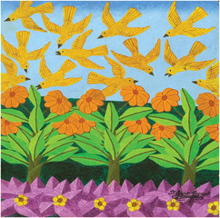  Birds and Flowers,Salnave Philippe-August