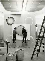 making Garden of the Metamorphosis in the Space Capsule, 1968 for the exhibition Three Blind Mice/de Collecties: Visser, Peeters, Becht, Stedelijk Van Abbemuseum, Eindhoven, Netherlands,Tetsumi Kudo