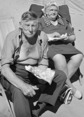 Couple eating fish & chips, Whitley Bay, Tyneside 1976,Chris Killip