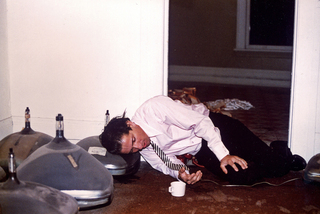 Richard Newton held hostage by his broken television, his faded memories of fleeting fame, and his washed up American Dream. The Man Who Could Eat Glass,Richard Newton