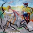Bullfight_-_acrylic_on_canvas_-_140__x_150__cm