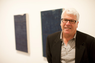 Biennial artist John Zurier within his installation for 2010 California Biennial,John Zurier