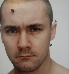 Feb 1994 at D.H. Studio (Damien Hirst with flies stuck to his head),Fergus Greer