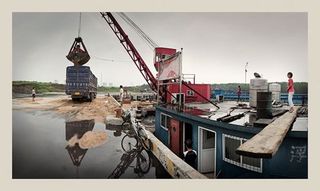 "Unloading Sand, Yuejin Port, Grand Canal" Jining, Shandong Province, China (PRC),Philipp Scholz Rittermann