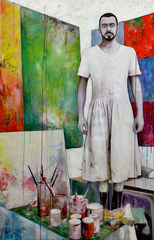 Self-Portrait wearing the dress,Miljan Suknovic
